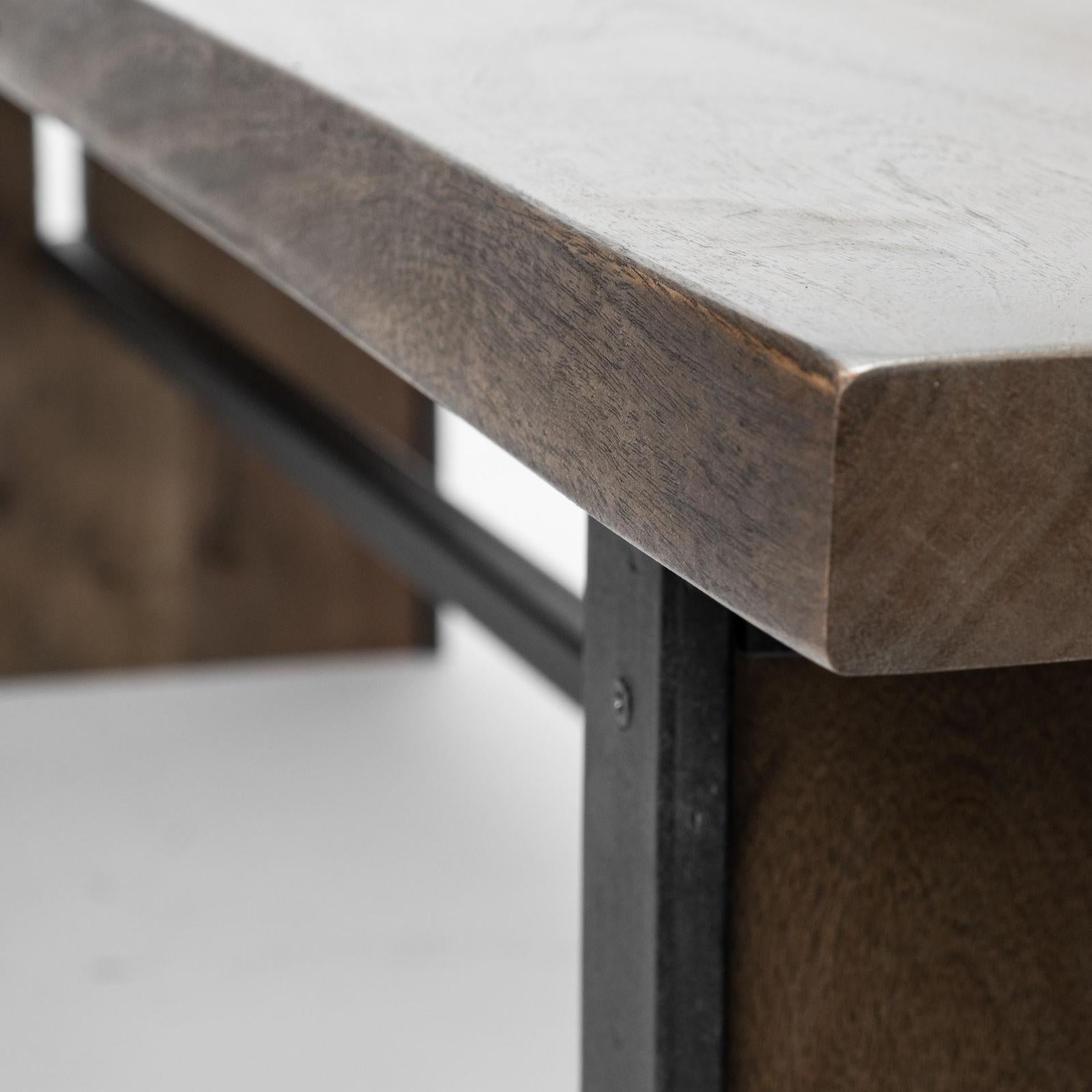 Mercana Ledger Brown Live-Edge Wooden Dining Bench