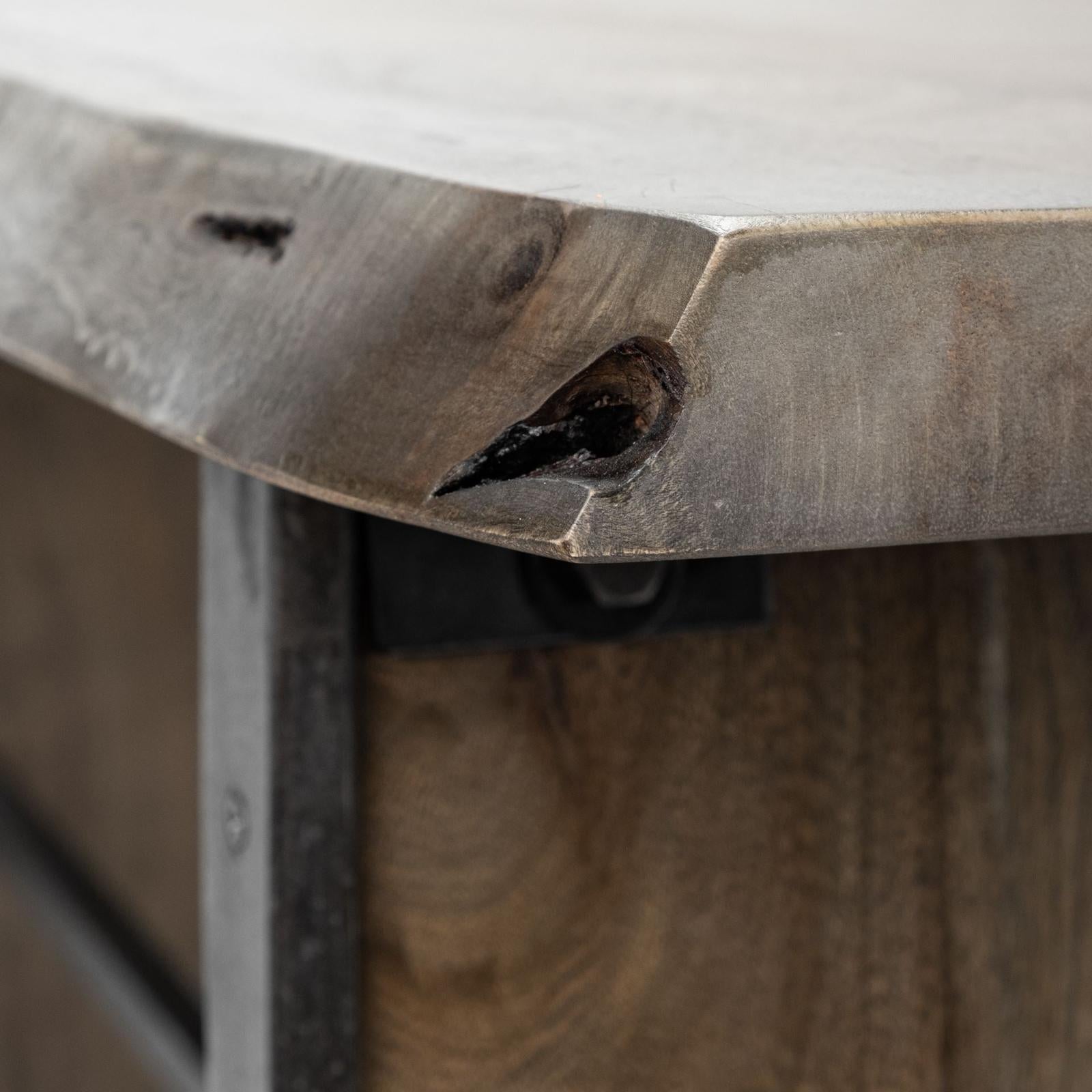 Mercana Ledger Live-Edge Wooden Brown Console Table