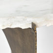Mercana Reinhold Round Live-Edge Marble Top and Gold Metal Base Side/End Table