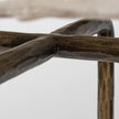 Mercana Pinera White Marble Top Gold-Toned Iron Base Console Table