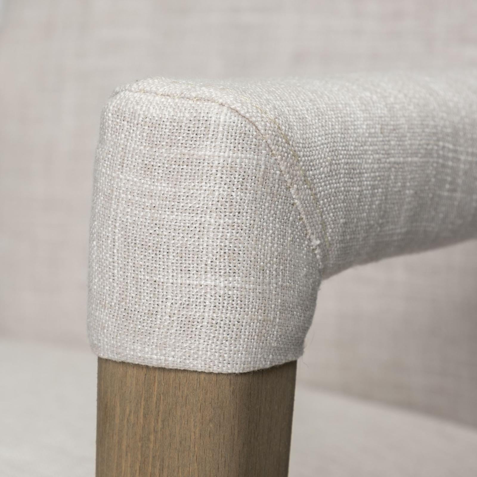Mercana Palisades Fabric Wrap Brown Wood Frame Dining Chair