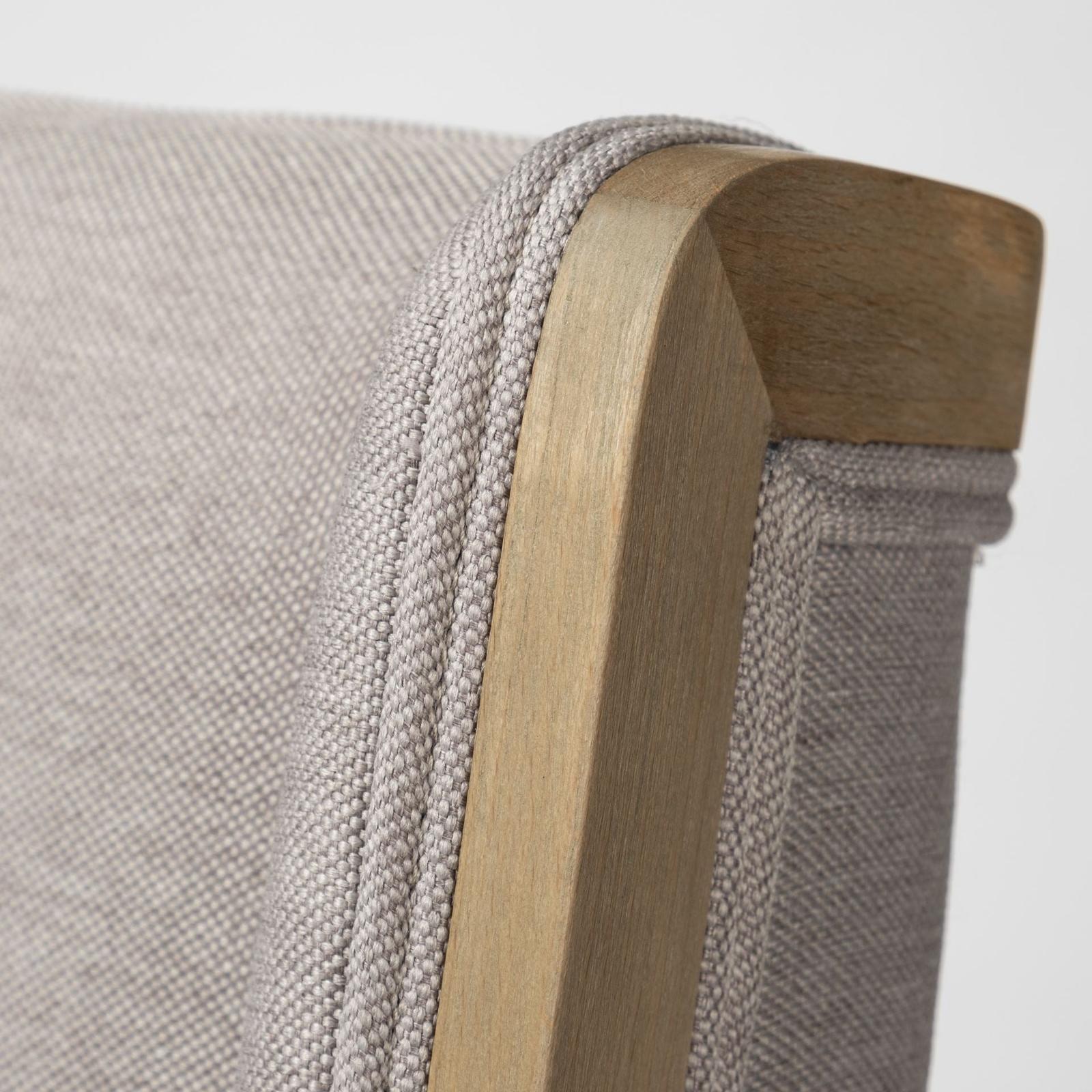 Mercana Tenton Grey Fabric Wrap Brown Wooden Base Dining Chair Clearance