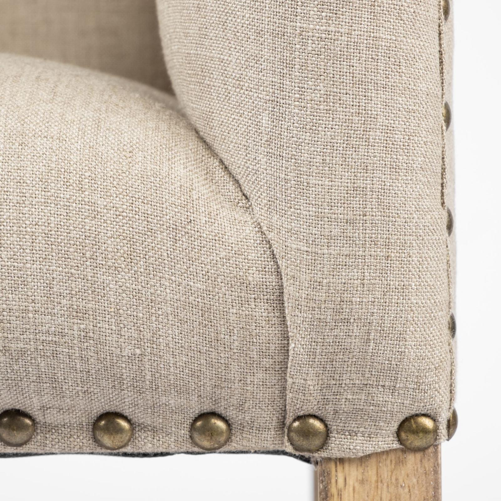 Mercana Bergen Beige Fabric Covered Seat W/Brown Wood Frame Accent Bench Clearance