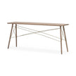 Mercana Kirby Brown Wooden Cross Braced Console Table Clearance