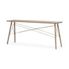 Mercana Kirby Brown Wooden Cross Braced Console Table Clearance