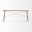 Mercana Kirby Brown Wooden Cross Braced Console Table Clearance