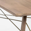 Mercana Kirby Brown Wooden Cross Braced Console Table Clearance
