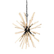 Mercana Jules Blonde Wood and Black Metal Six Bulb Chandelier Light Clearance