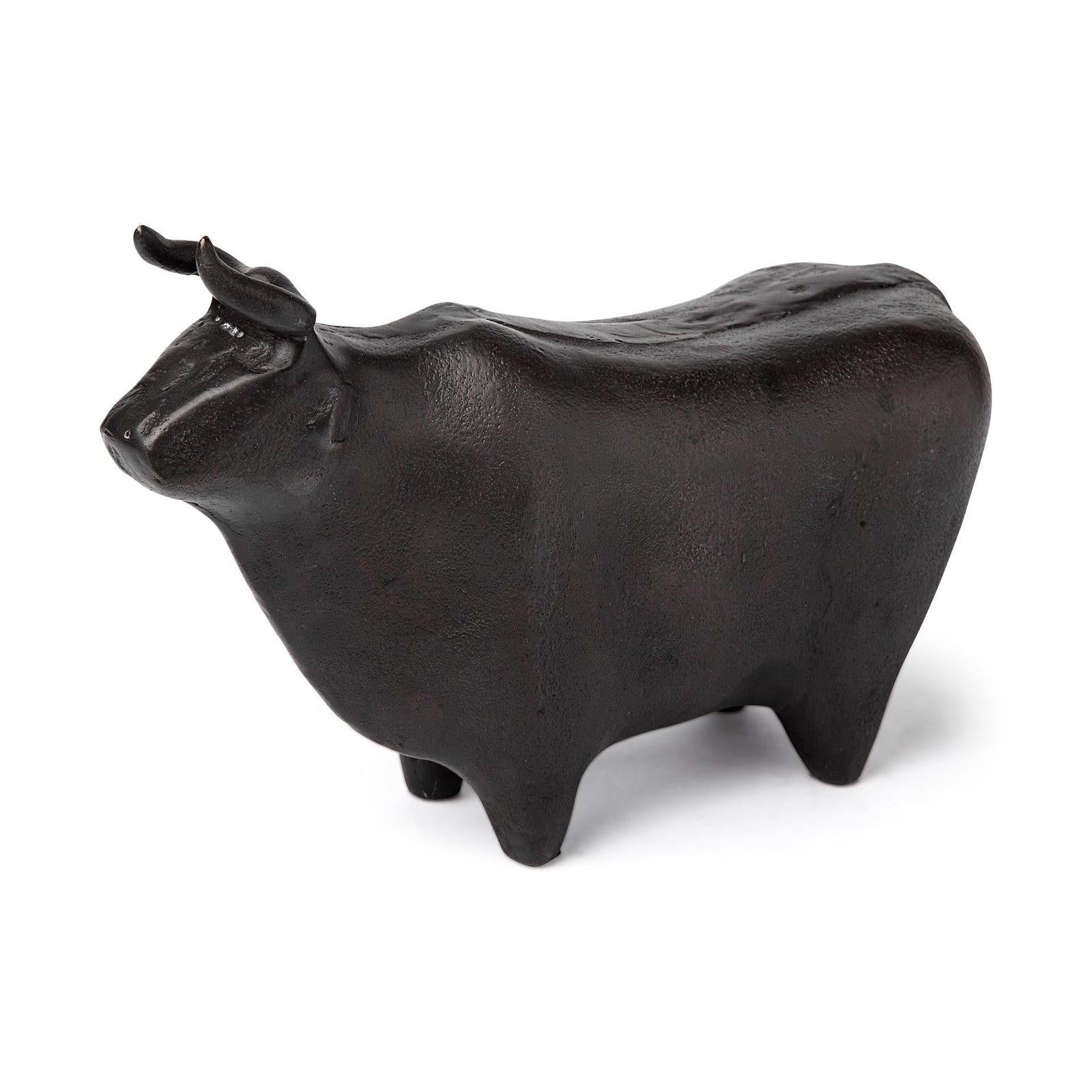 Mercana Taurus Black Cast Aluminum Bull Decorative Object