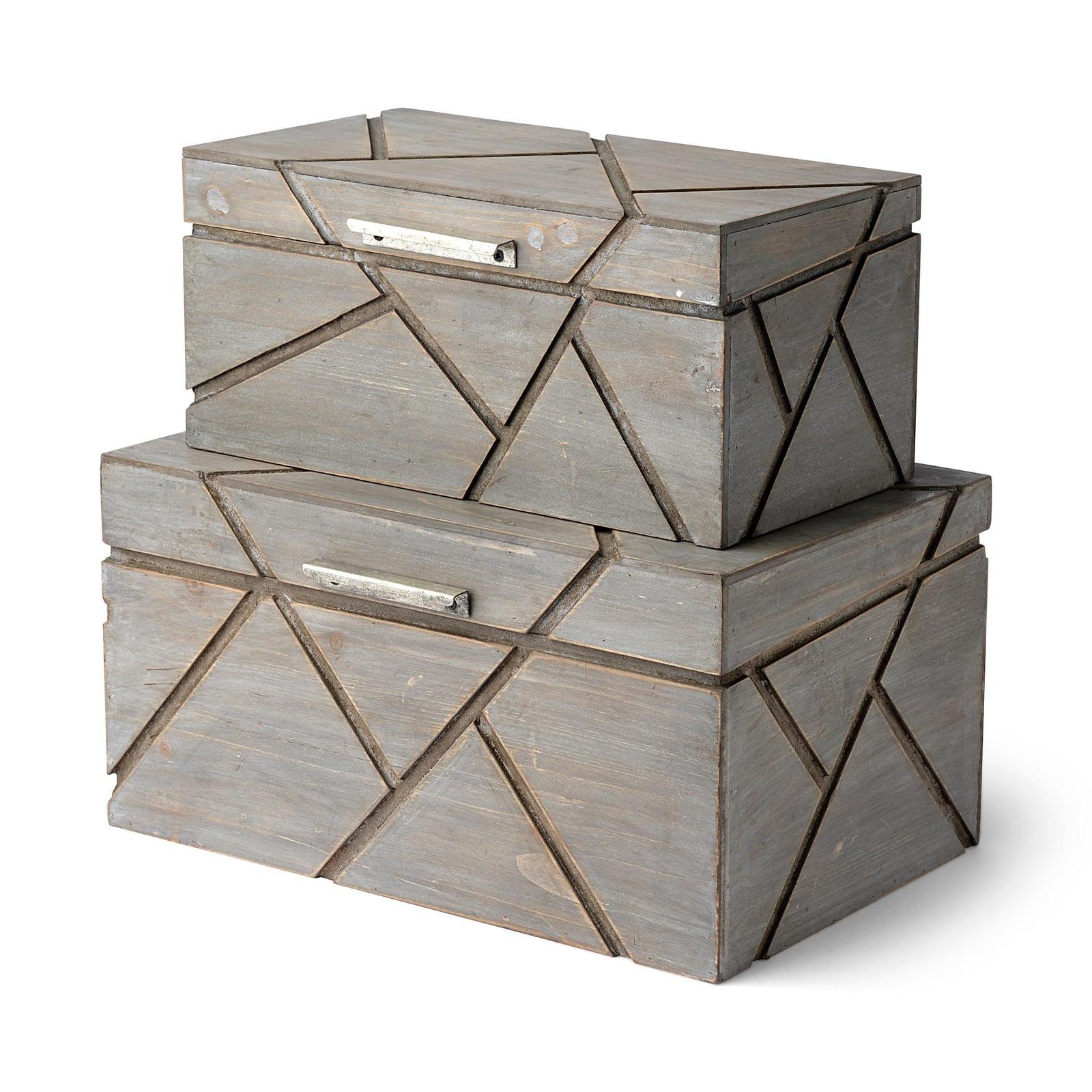 Mercana Niobe Gray Wooden Nesting Boxes- Set of 2 Clearance