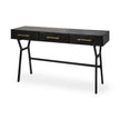 Mercana Vince Black Metal W/Gold Accents 3 Drawer Office Desk