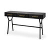 Mercana Vince Black Metal W/Gold Accents 3 Drawer Office Desk