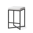 Mercana Frodo White Fabric Seat Black Metal Base Stool
