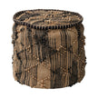 Mercana Riley Tan Jute Popcorn Stich Cylindrical Pouf Clearance