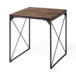 Mercana Trestman Square Top Medium Brown Wood and Iron Cross Braced End/Side Table Clearance