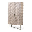 Mercana Excelsior Light Brown Wood Gold Iron Base Storage Cabinet