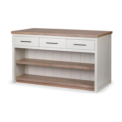 Mercana Fairview White and Brown Two-Tone Stain Solid Wood Kitchen Island