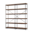 Mercana Trey Medium Brown Wood and Iron Five Tray Shelf Shelving Unit