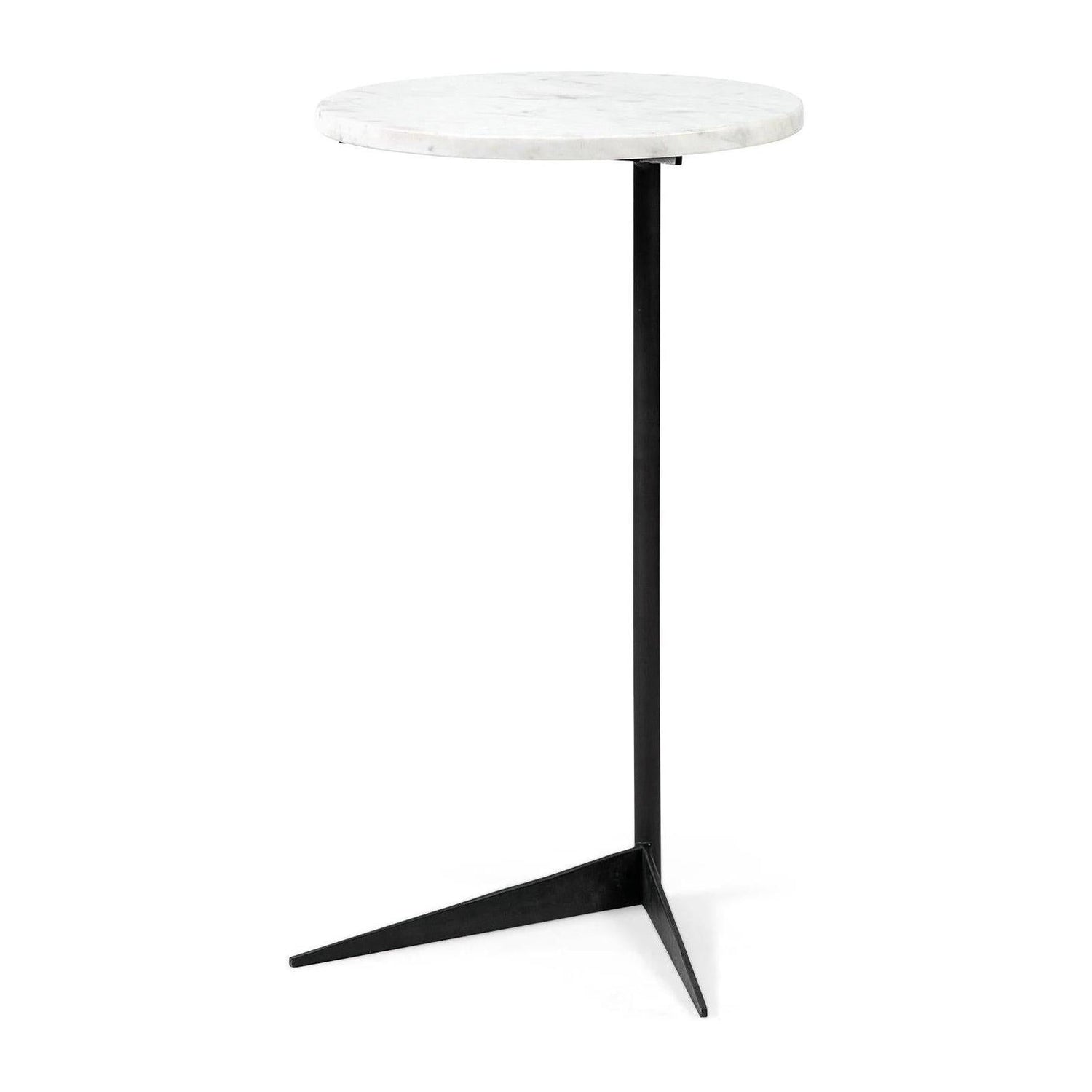 Mercana Ballatine Round Top w/ Black Metal Base Accent Table