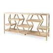 Mercana Dayton Natural Wooden Multi-Level Shelf Console Table Clearance