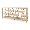 Mercana Dayton Natural Wooden Multi-Level Shelf Console Table Clearance