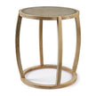 Mercana Hubbard Light Brown Wood Round Top W/Glass Accent Table