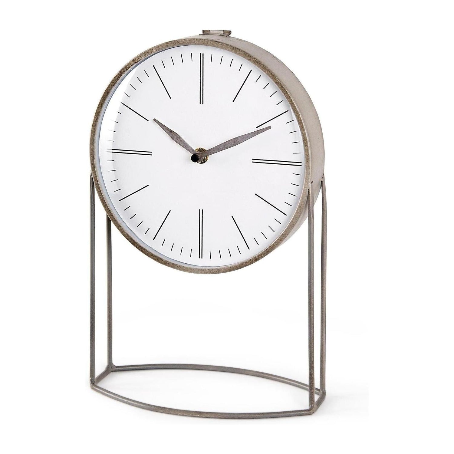Mercana Aurus Matte Gray Metal Table Clock