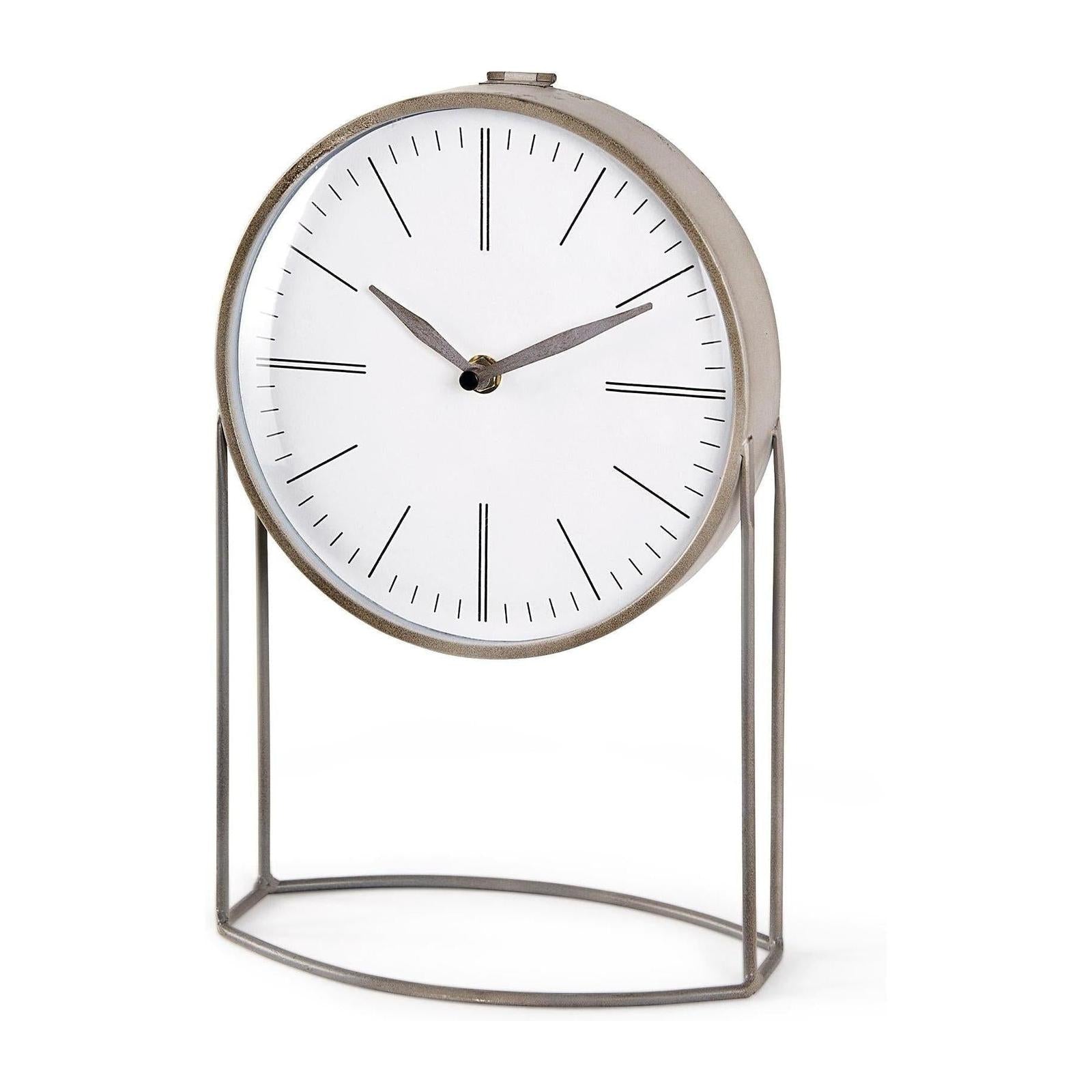 Mercana Aurus Matte Gray Metal Table Clock