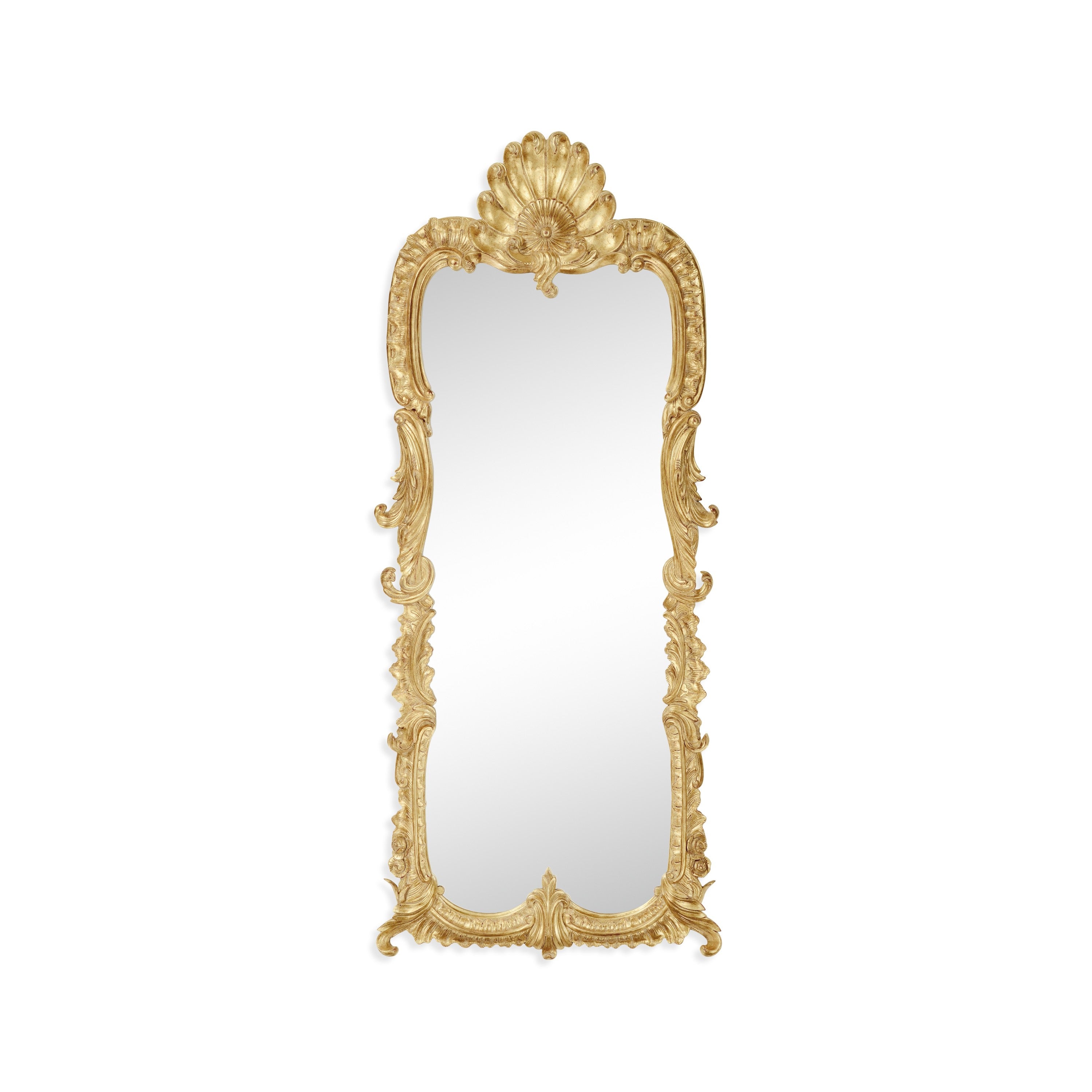 Jonathan Charles Tall Gilded Mirror with Scallop Shell ( 494373-GIL )