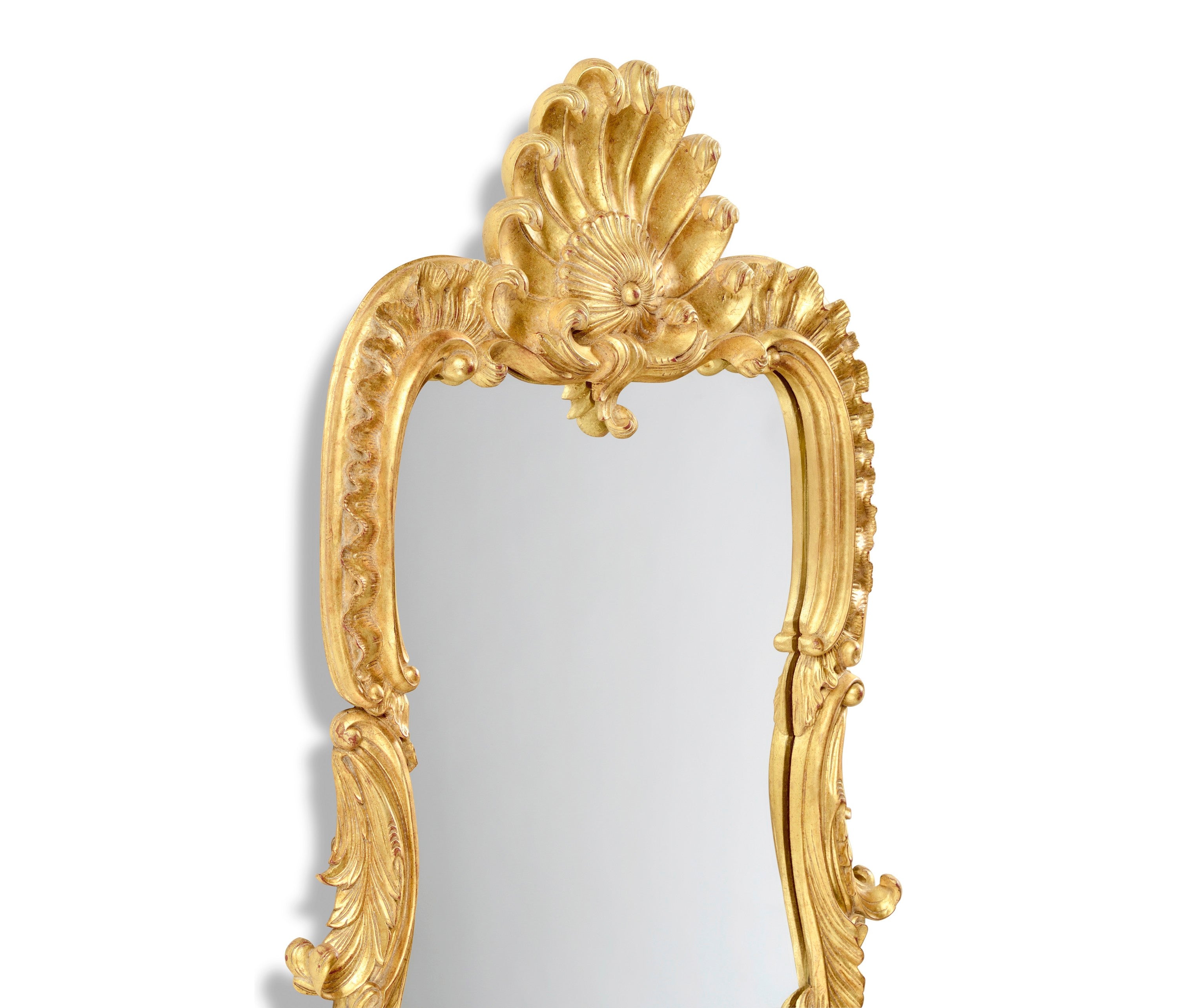 Jonathan Charles Tall Gilded Mirror with Scallop Shell ( 494373-GIL )