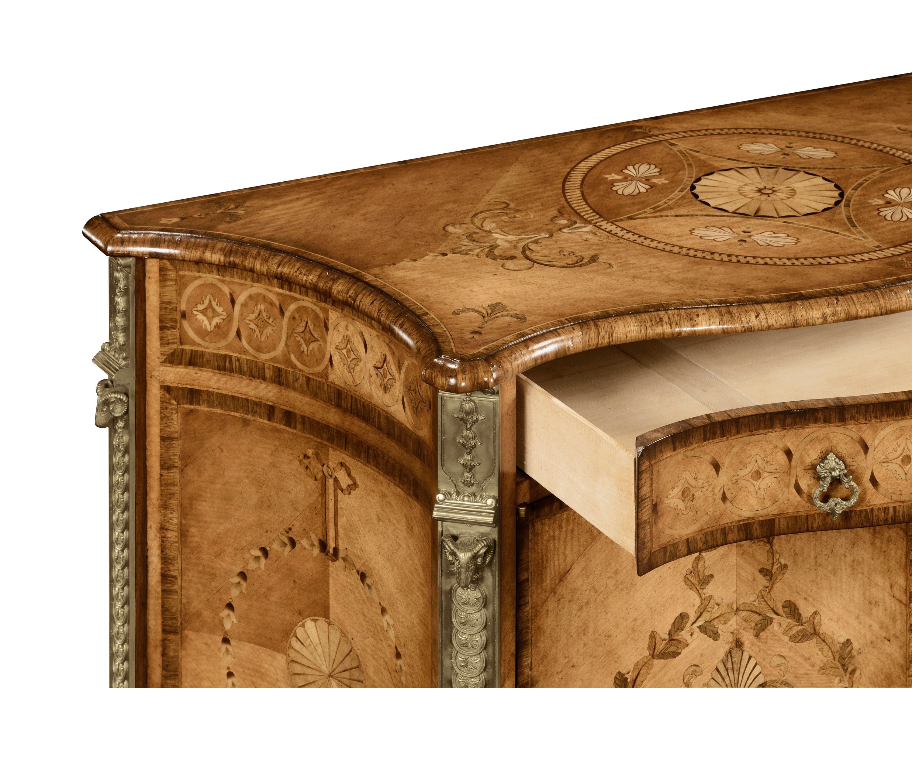 Jonathan Charles Chippendale Style Cabinet Chest Drawers
