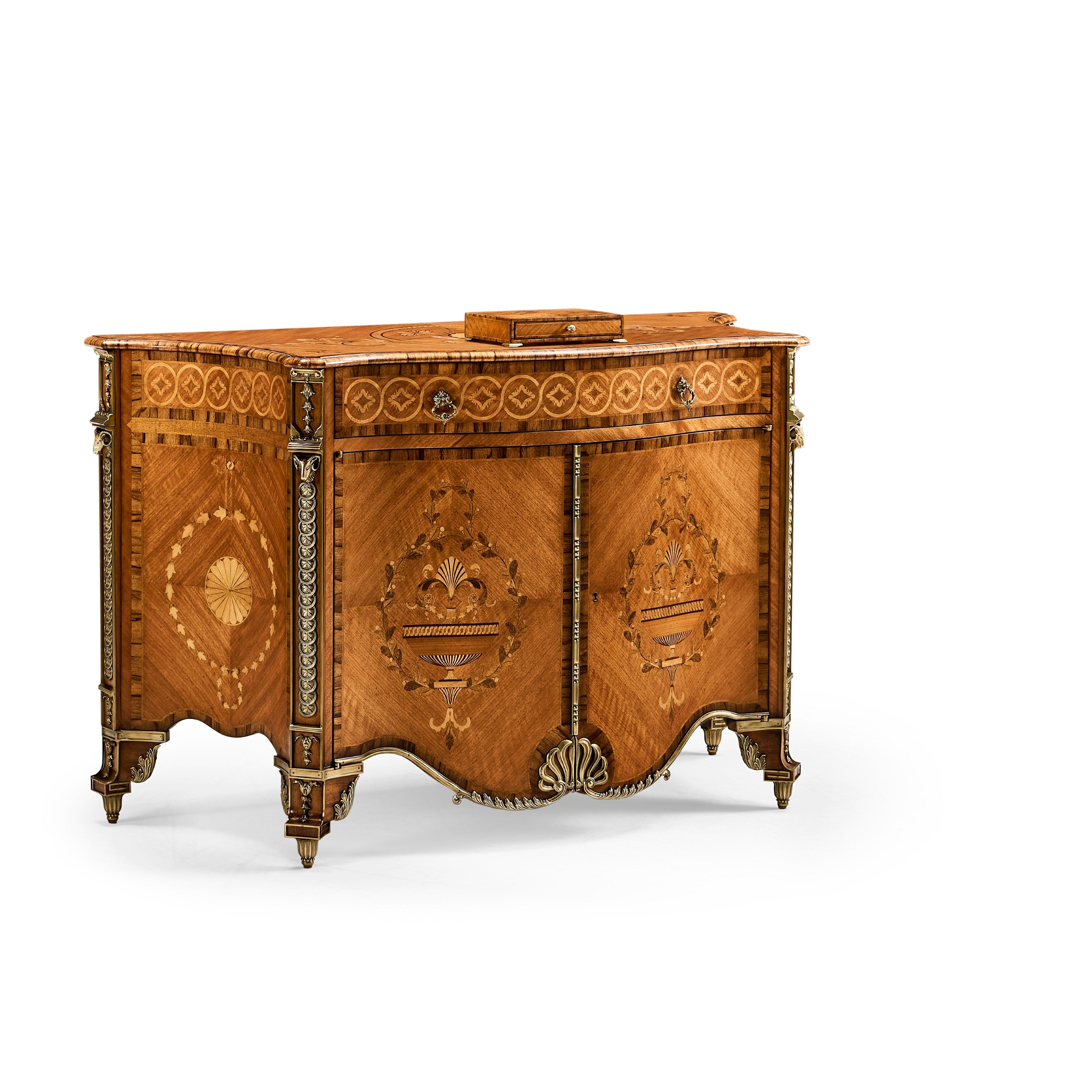 Jonathan Charles Chippendale Style Cabinet Chest Drawers