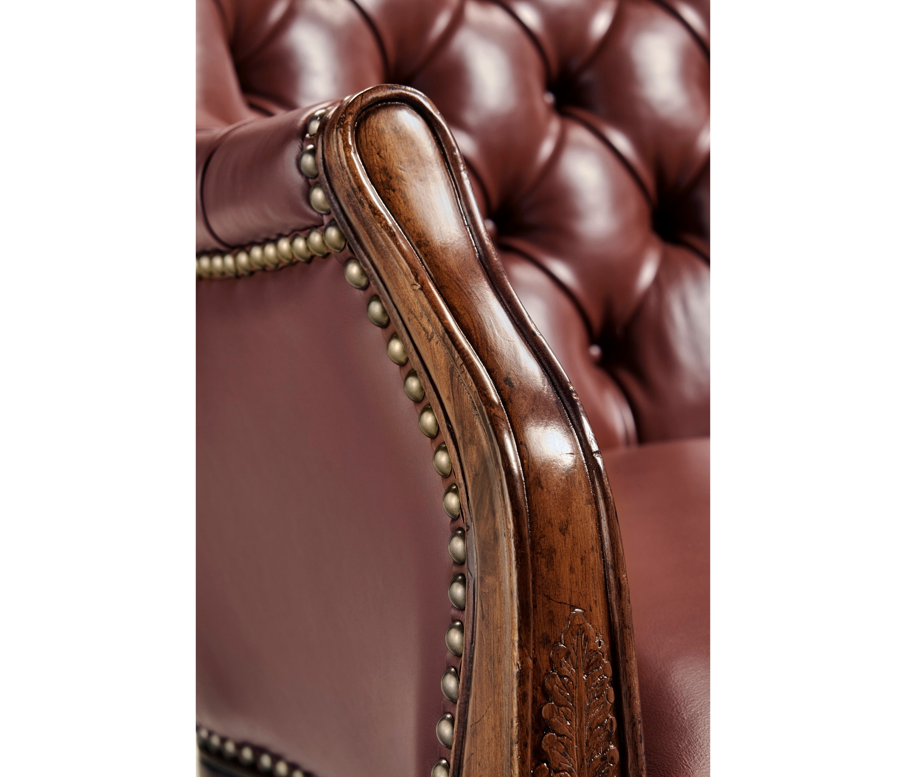 Jonathan Charles Chesterfield Style High Back Desk Chair ( 494396-MAH-L016 )