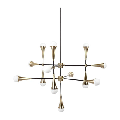 Mercana Decarlo Black/Gold Metal Multi-Arm Thirteen Light Chandelier Clearance