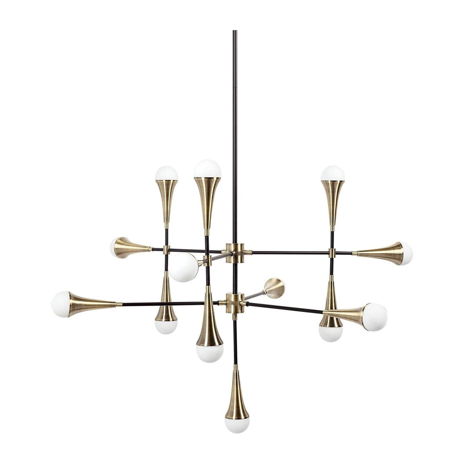 Mercana Decarlo Black/Gold Metal Multi-Arm Thirteen Light Chandelier Clearance