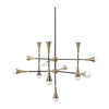 Mercana Decarlo Black/Gold Metal Multi-Arm Thirteen Light Chandelier Clearance