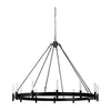 Mercana Decamp Metal Chassis Glass Tube Twelve Light Chandelier