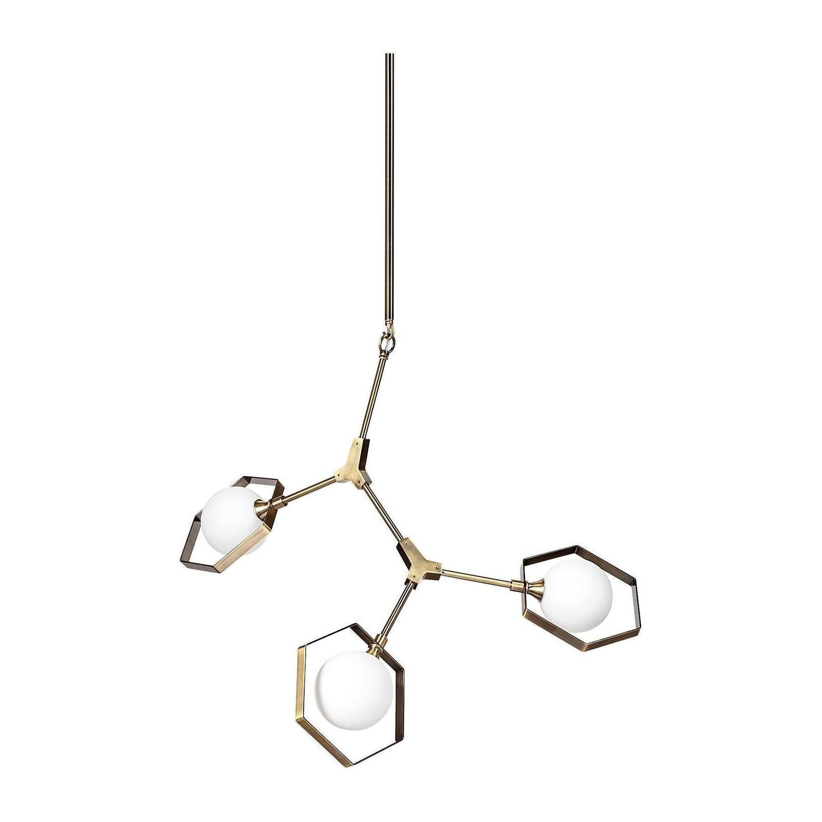 Mercana Desousa Metal Multi-Arm Three Light Chandelier Clearance