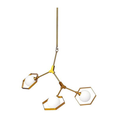 Mercana Desousa Metal Multi-Arm Three Light Chandelier