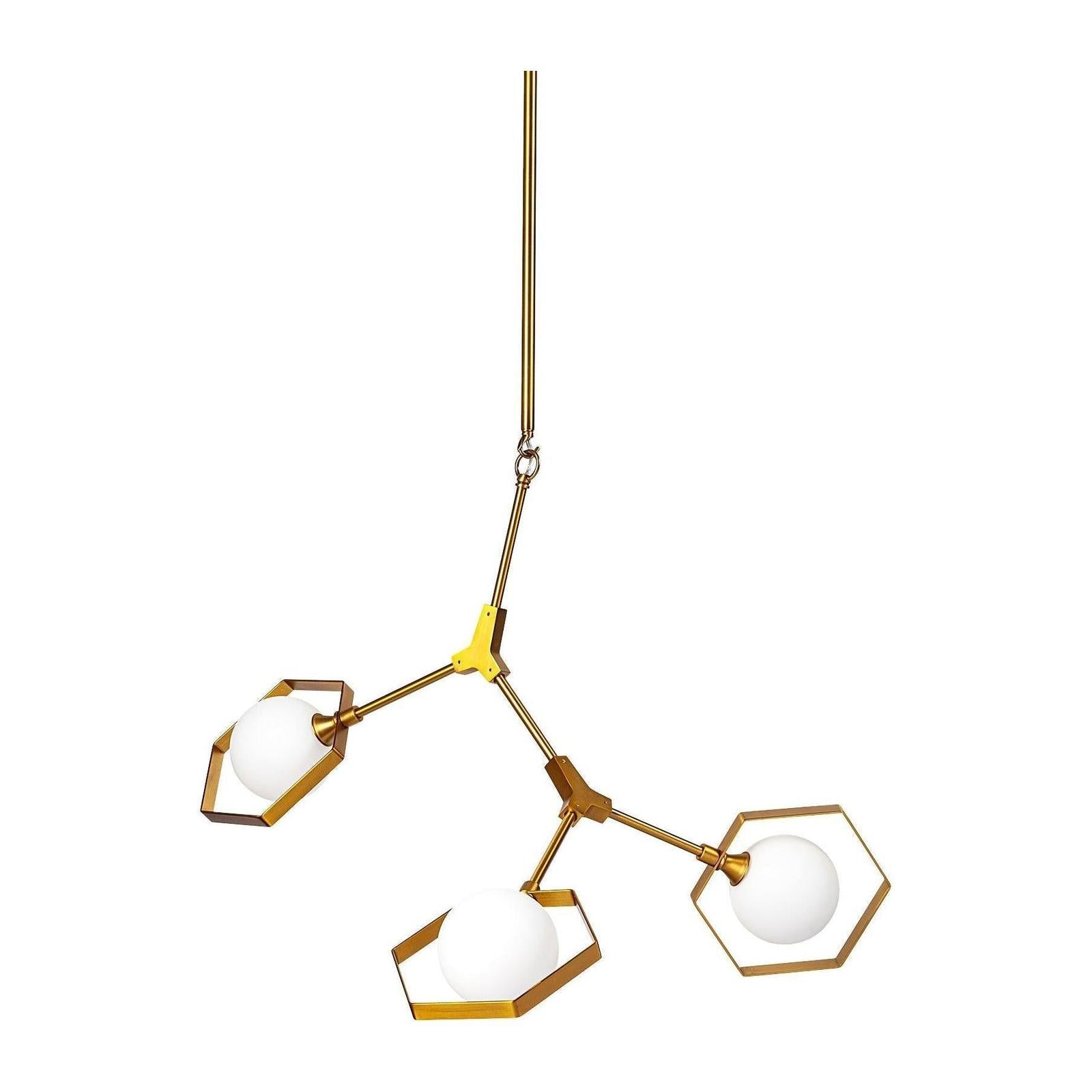 Mercana Desousa Metal Multi-Arm Three Light Chandelier Clearance