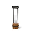 Mercana Orionis Wood w/ Black Metal Lantern Candle Holder