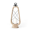 Mercana Zain Brown Wooden Vintage Inspired Candle Holder Lantern Clearance