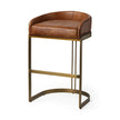 Mercana Hollyfield Leather Seat Gold Metal Base Bar Stool