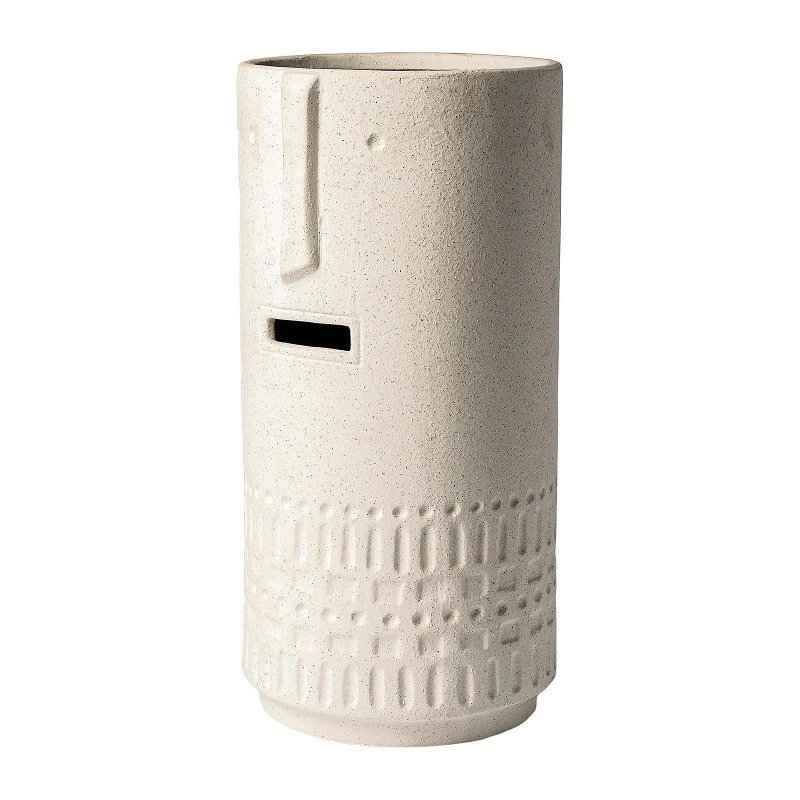 Mercana Jacob White Ceramic Smiling Face Vase Clearance