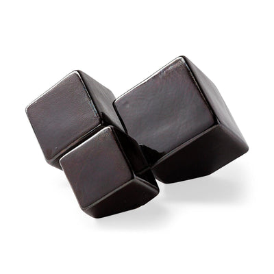 Mercana Mayweather Black Geometric Ceramic Cubes-Set of 3