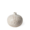 Mercana Jadiza Medium White Glaze Floral Pattern Vase