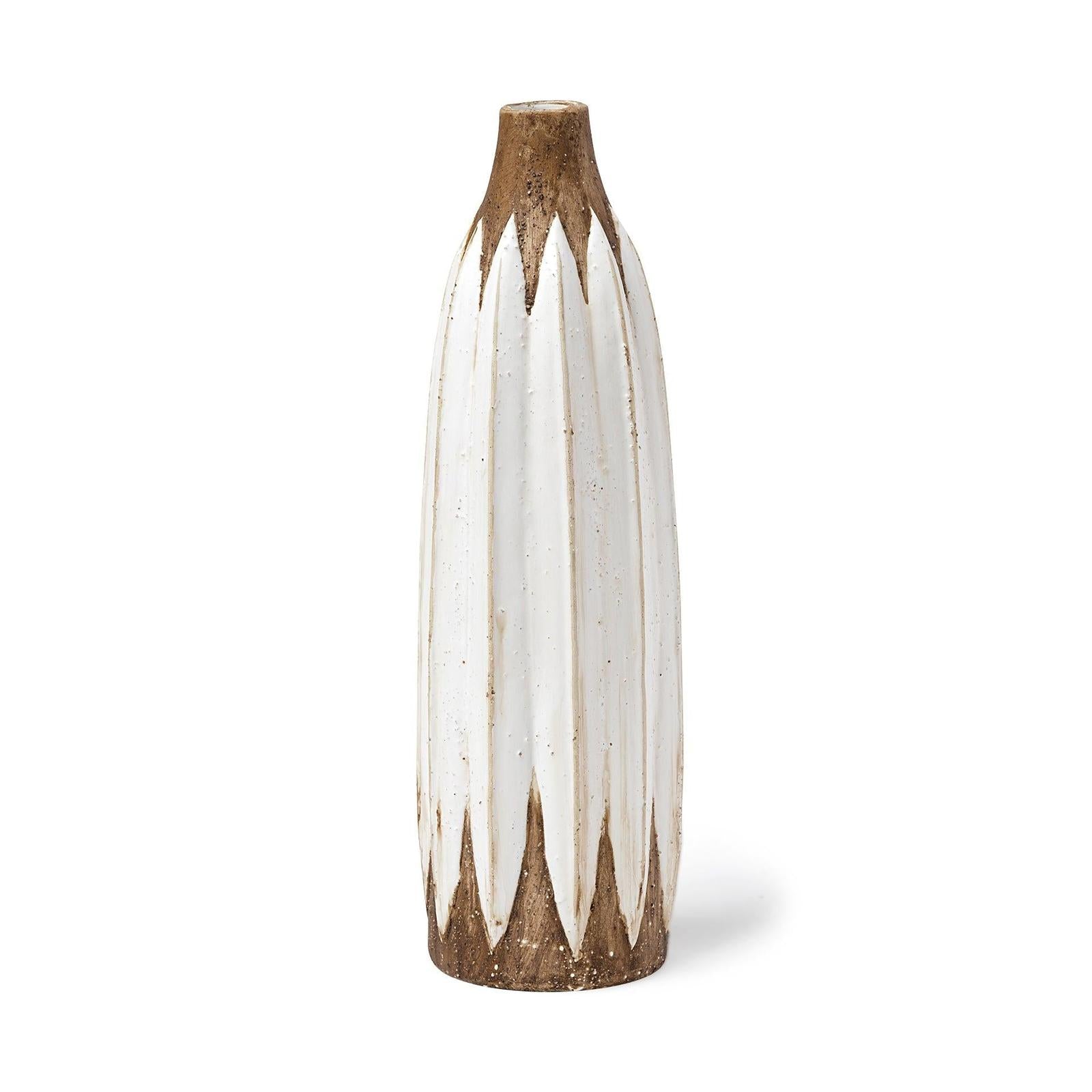Mercana Sisko Rustic Brown White Ceramic Vase