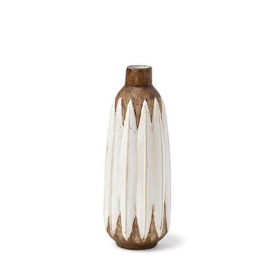 Mercana Sisko Rustic Brown White Ceramic Vase