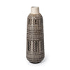 Mercana Riker Large Dark Gray Cream Ceramic Vase Clearance