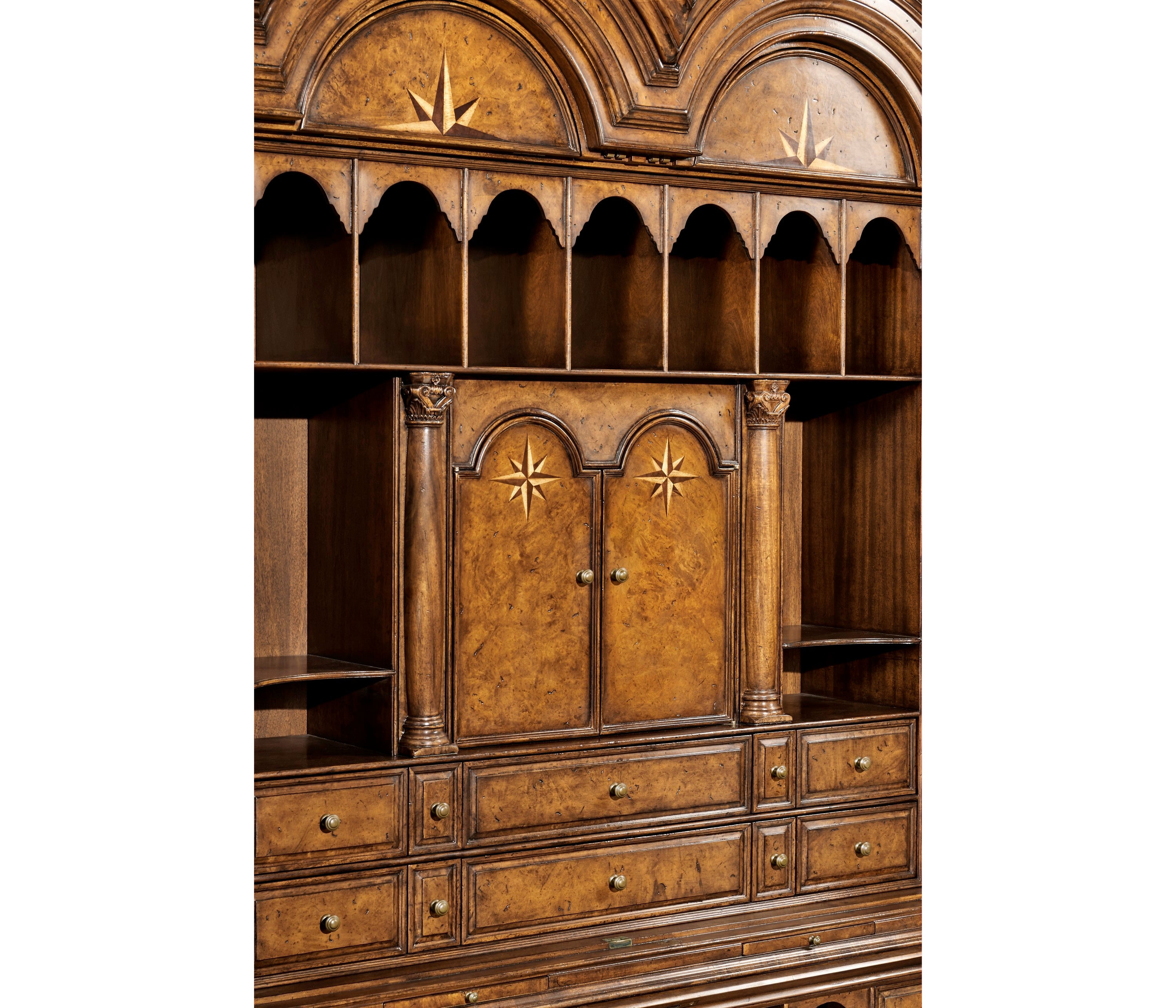 Jonathan Charles Queen Anne Cabinet w/ Mirrored Doors ( 494477-LRO )